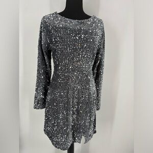 R Vivimos Grey Sequined Dress (B36)